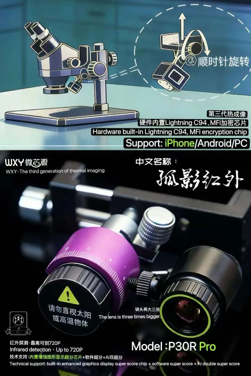 WXY P30R Pro Infrared Thermal  - Thermal Imaging Camera 256X192 ulasan dan harga