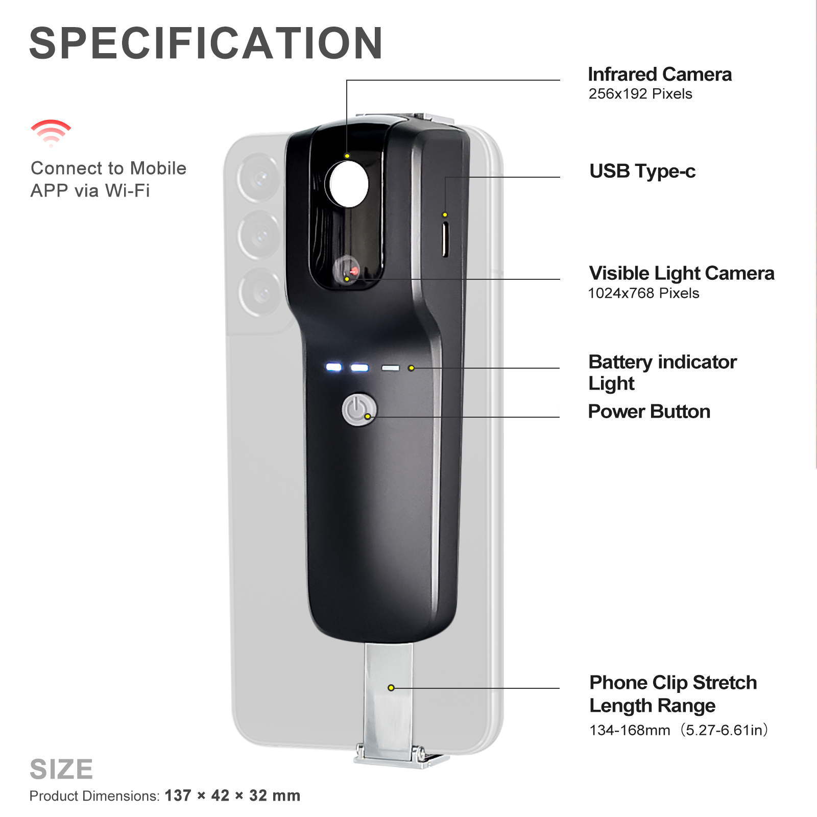 HP951A 256x192 WiFi Thermal Ca - Thermal Imaging Camera 256X192 ulasan dan harga